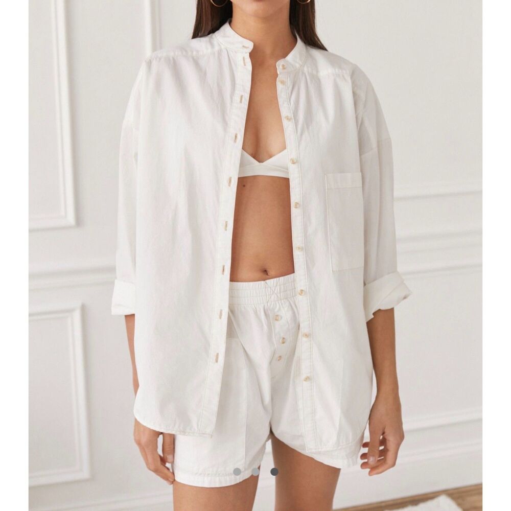 Out From Under Bailey Boyfriend Button-Down White Shirt